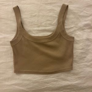 Tan Cropped Tank Top